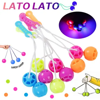 1ШТ Светодиодные Матические Олдскульные Игрушки Latto Toy Click Clack Ball Bump Balls Светящиеся В темноте Клакеры Decompression Pro-clackers Ball