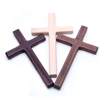 Деревянные трехцветные религиозные молитвенные кресты ручной работы, 1 шт., украшения для дома, украшения для комнаты