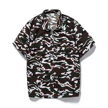 Новая мужская рубашка Пляжная с коротким повседневным рукавом Гавайская 2023 Новая летняя рубашка Мужская одежда