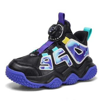 Модные детские кроссовки для мальчиков Детская повседневная кожаная спортивная обувь с большим логотипом 2023, Осенняя трендовая обувь для тенниса для девочек